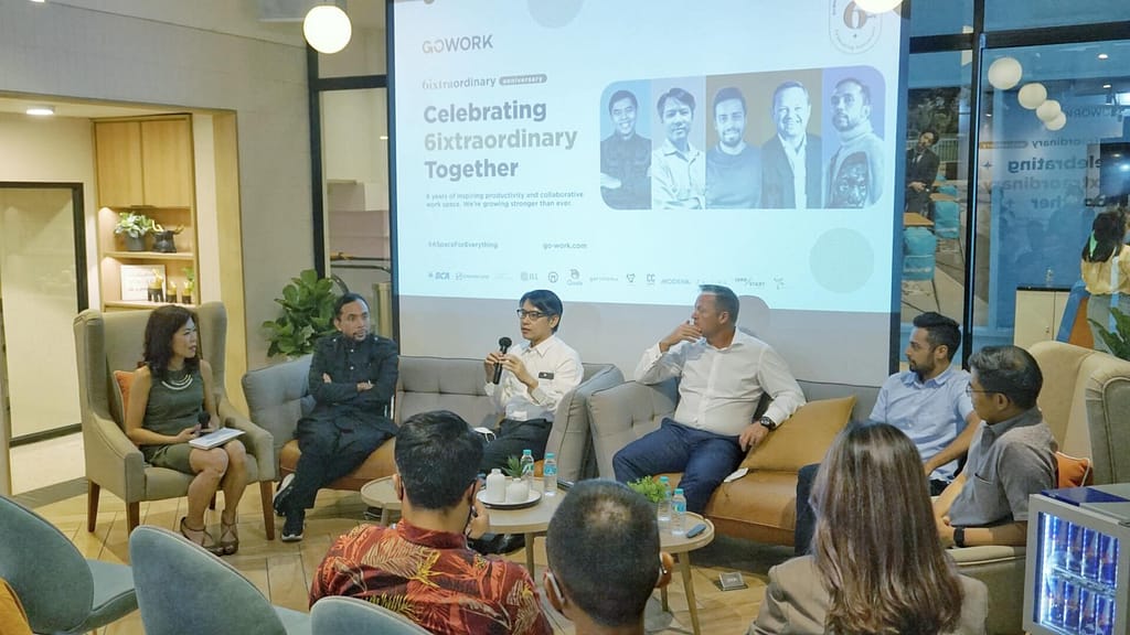 Para Panelis dalam acara press release ulang tahun GoWork yang keenam di Plaza Indonesia